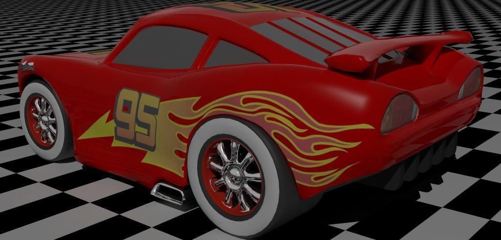 Lightning Mcqueen Low-poly 3D model_1
