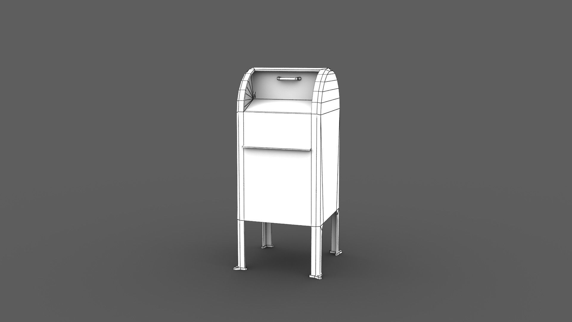 Mail Box Low-poly 3D model_8