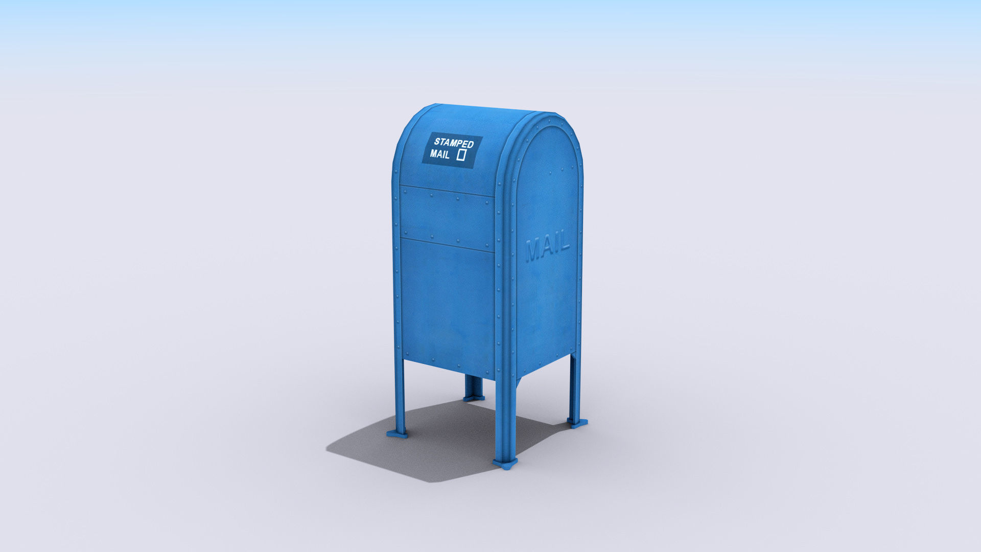 Mail Box Low-poly 3D model_4