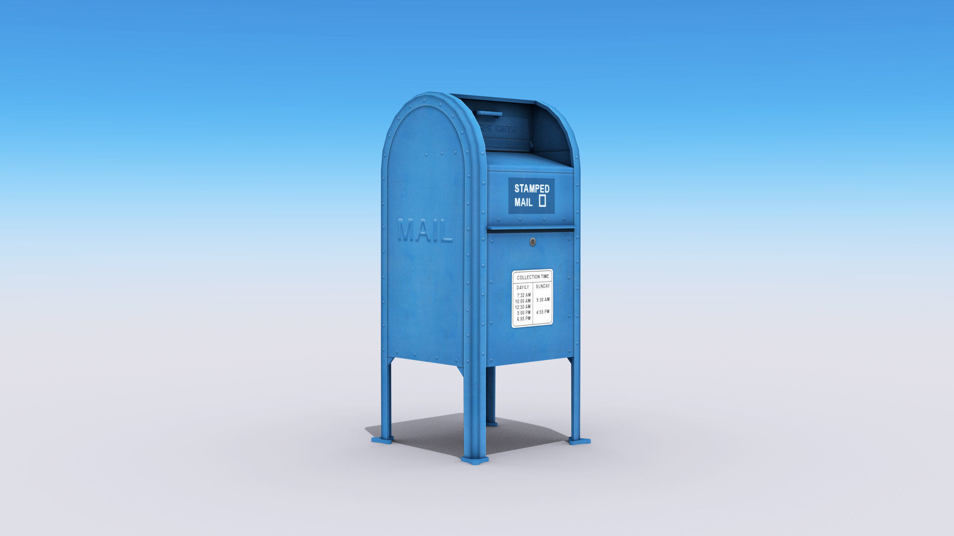 Mail Box Low-poly 3D model_5