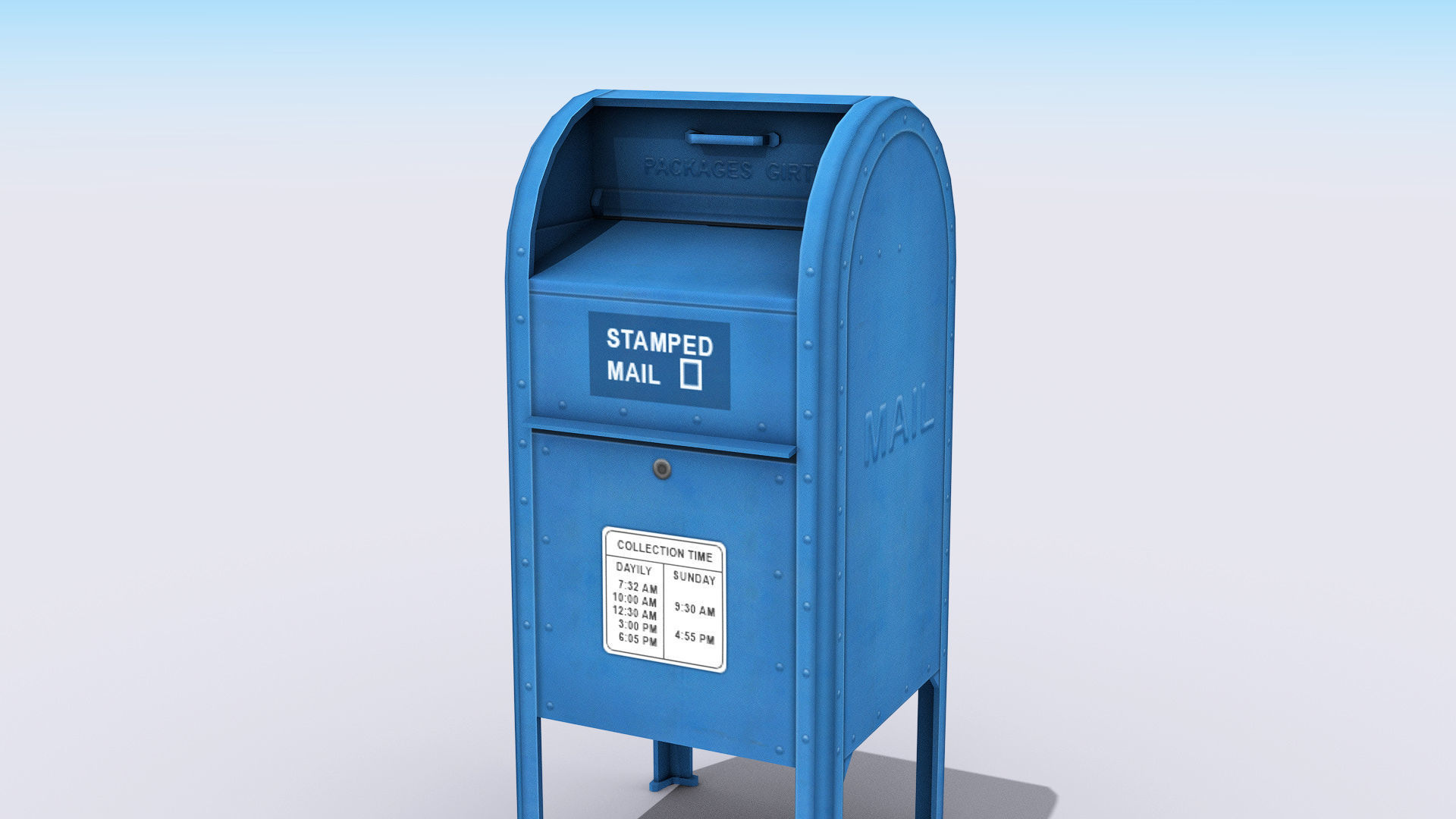 Mail Box Low-poly 3D model_2