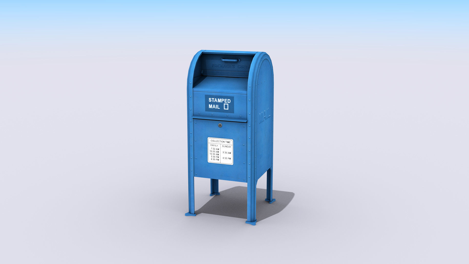 Mail Box Low-poly 3D model_1