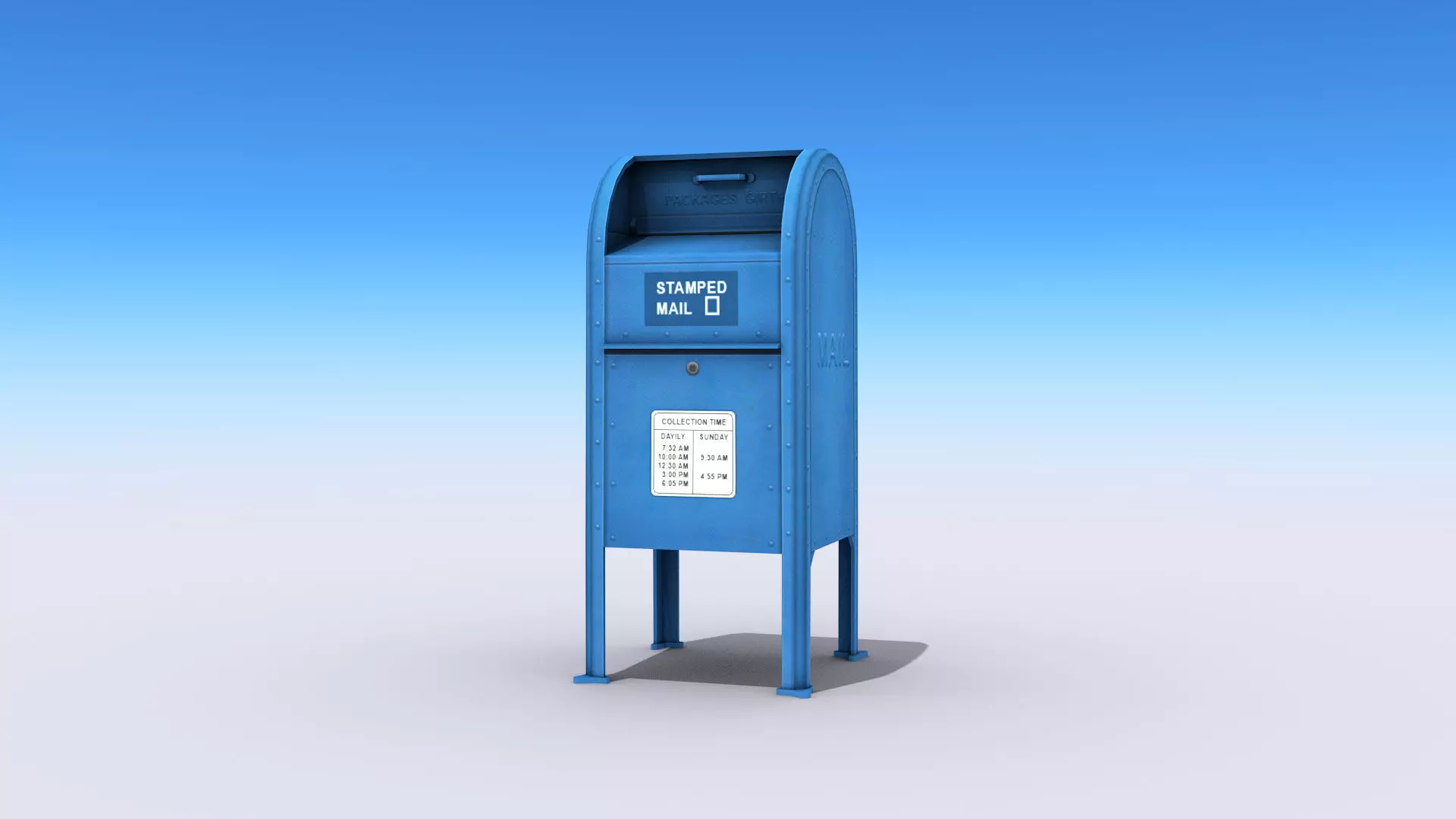 Mail Box Low-poly 3D model_0