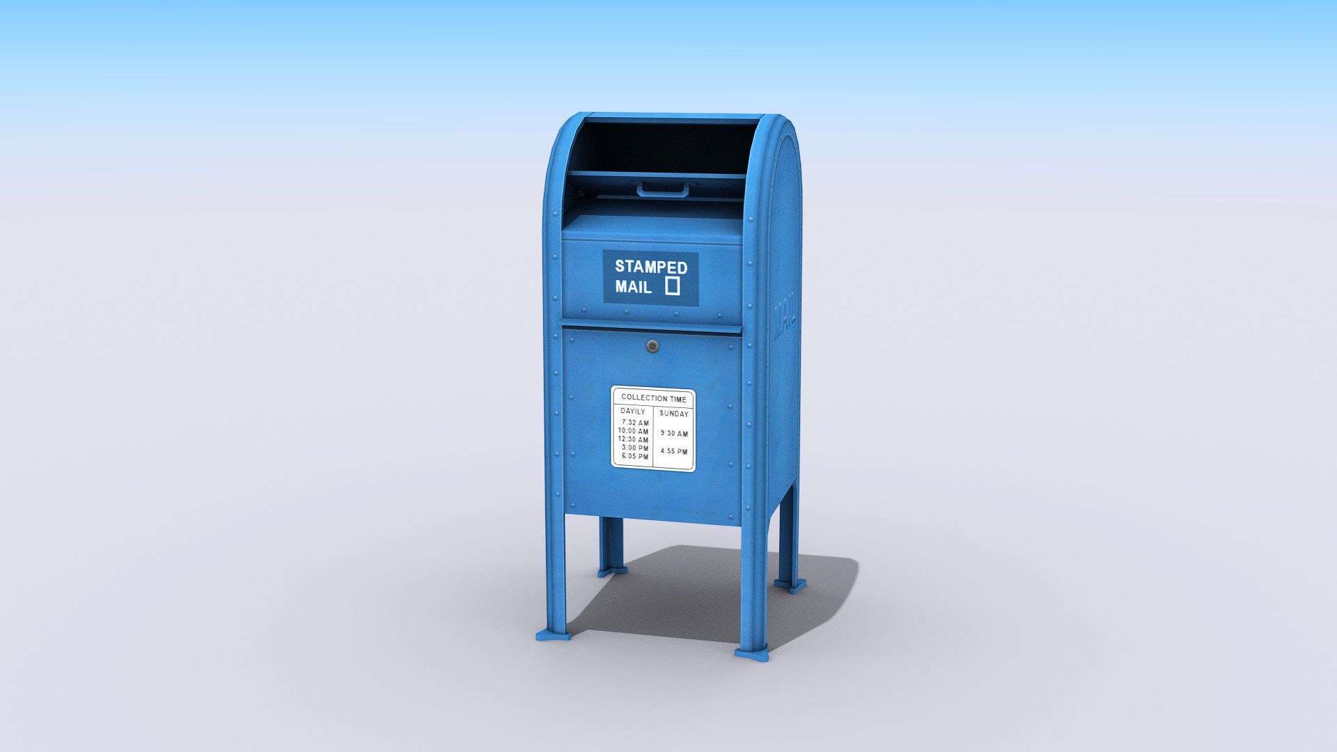 Mail Box Low-poly 3D model_3