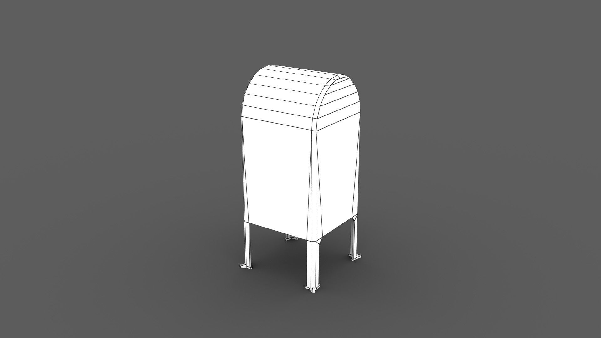 Mail Box Low-poly 3D model_9
