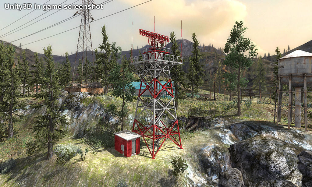 Big Radar Tower Low-poly 3D model_10