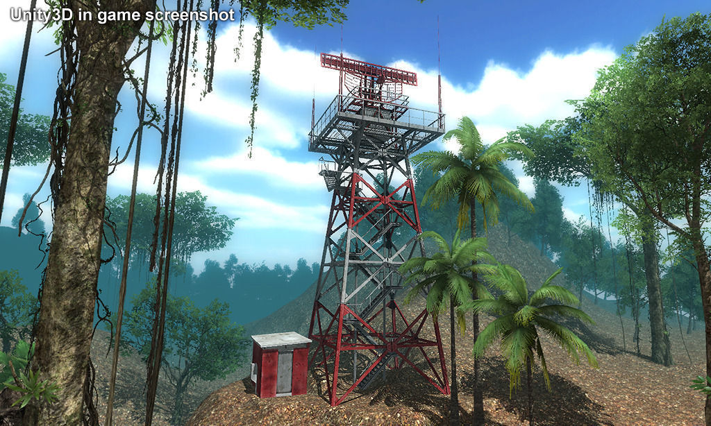 Big Radar Tower Low-poly 3D model_9