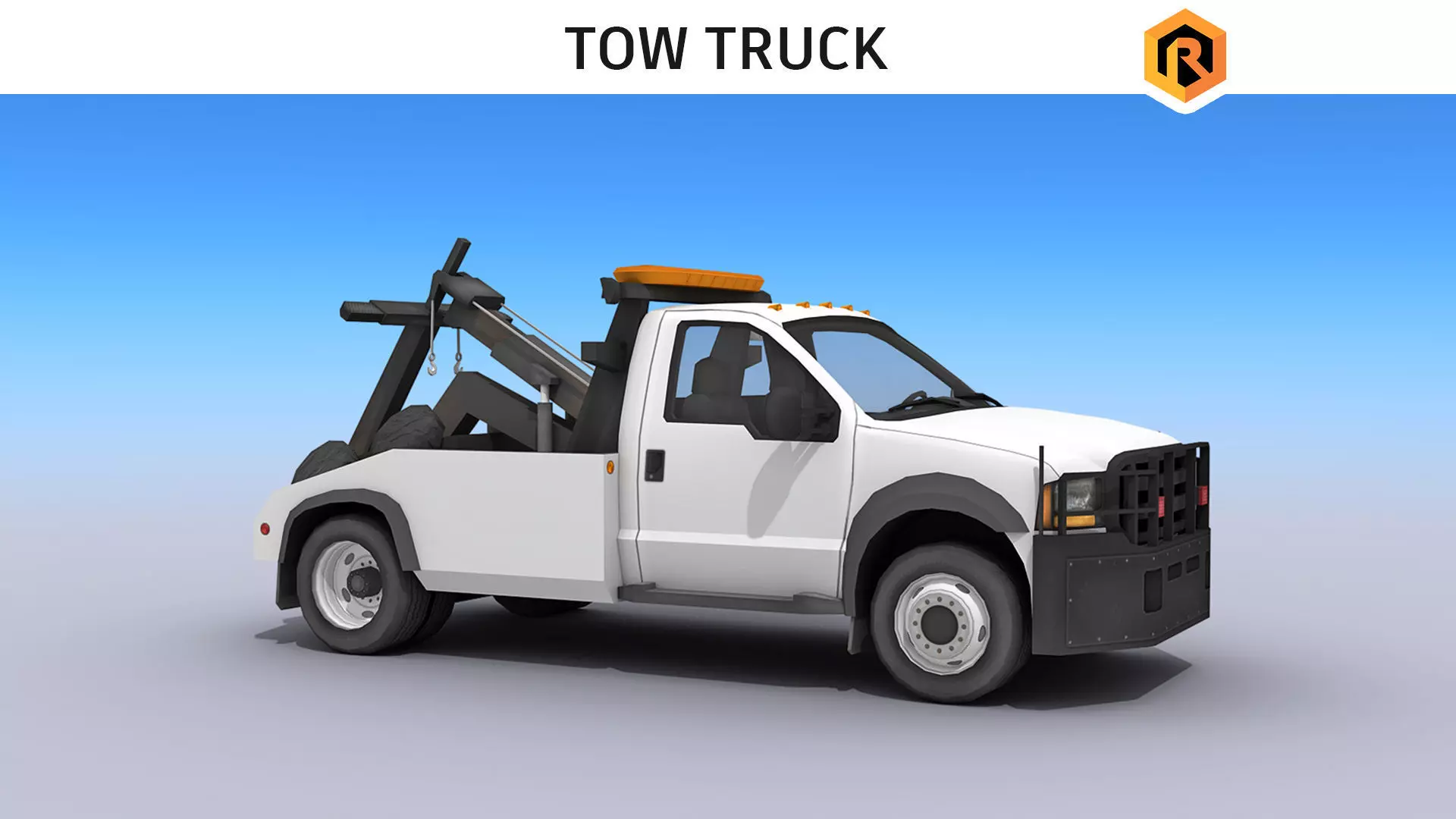 Tow Truck Low-poly 3D model_0