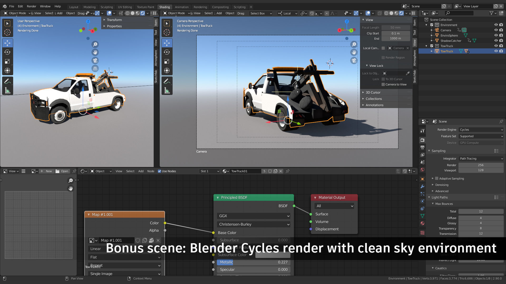 Tow Truck Low-poly 3D model_5