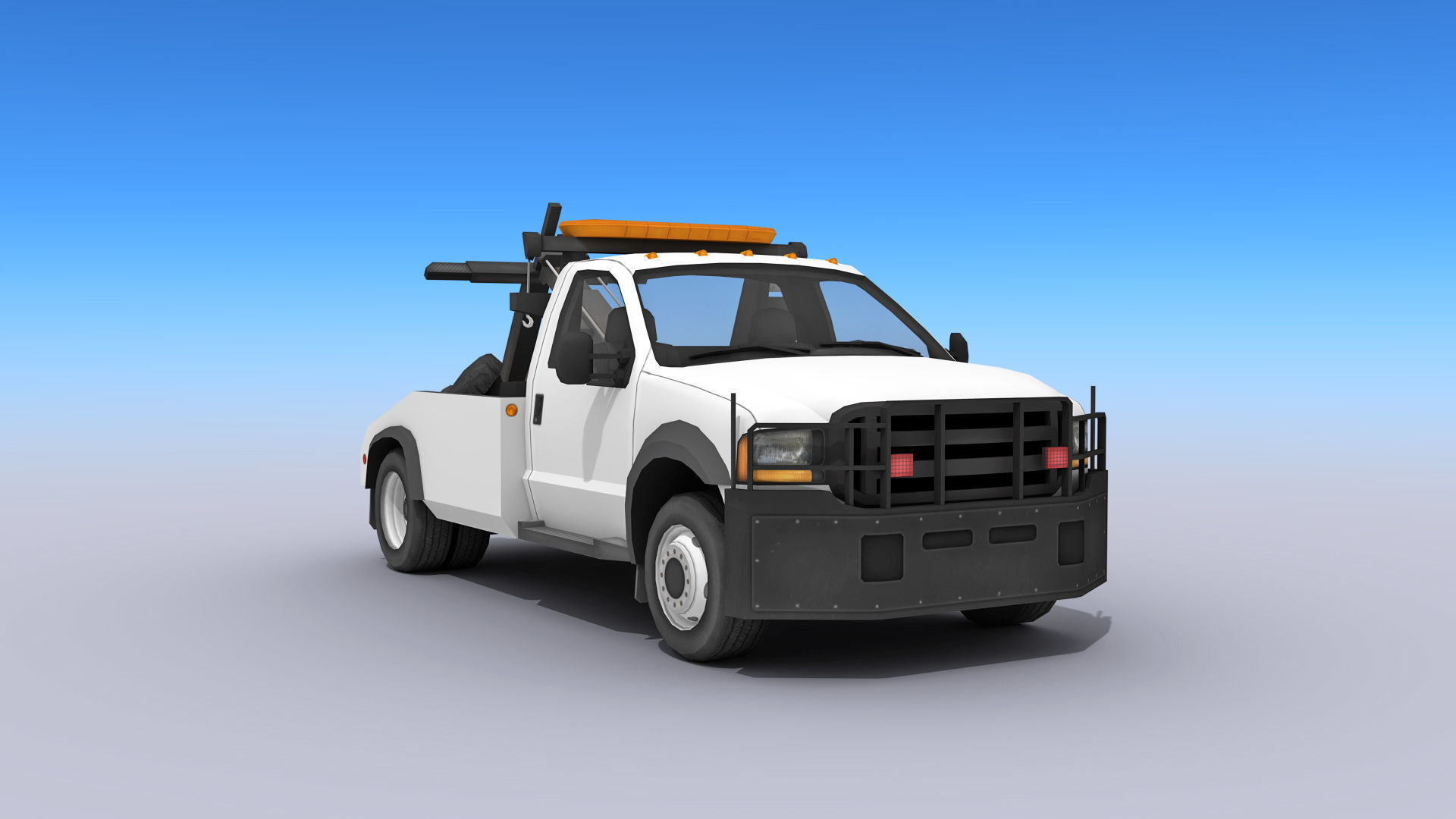 Tow Truck Low-poly 3D model_1