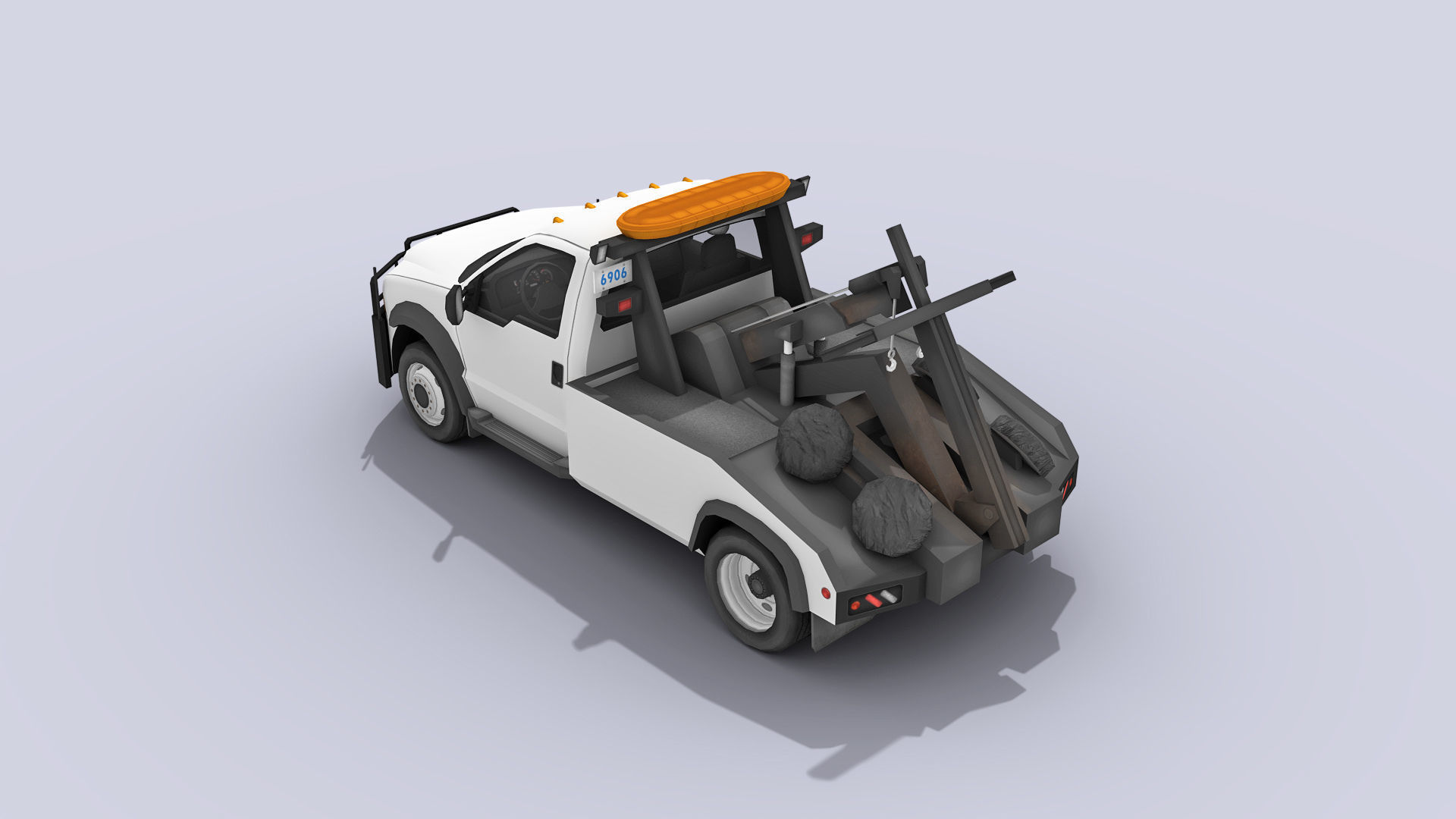 Tow Truck Low-poly 3D model_4