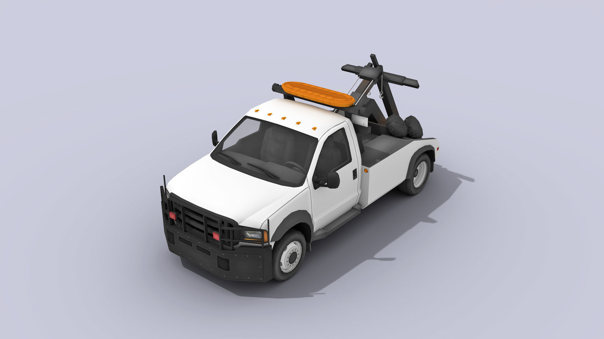 Tow Truck Low-poly 3D model_2