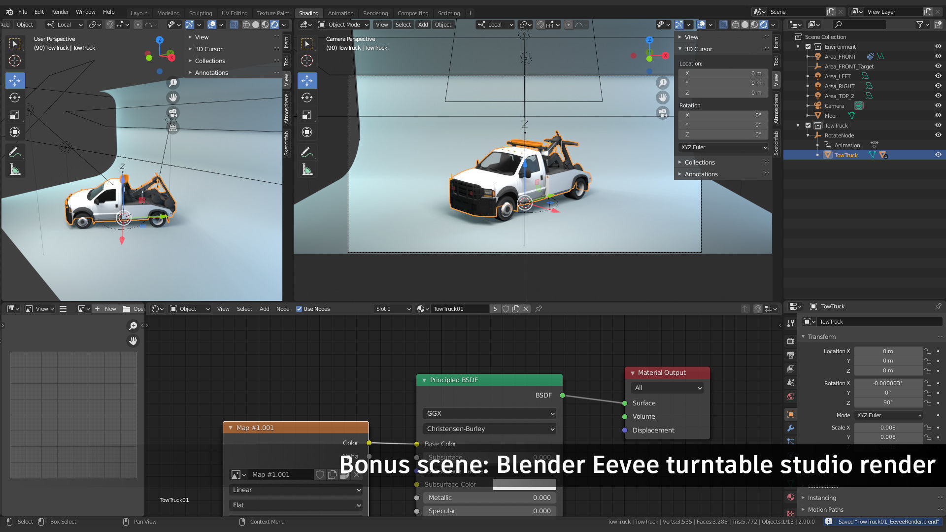 Tow Truck Low-poly 3D model_7