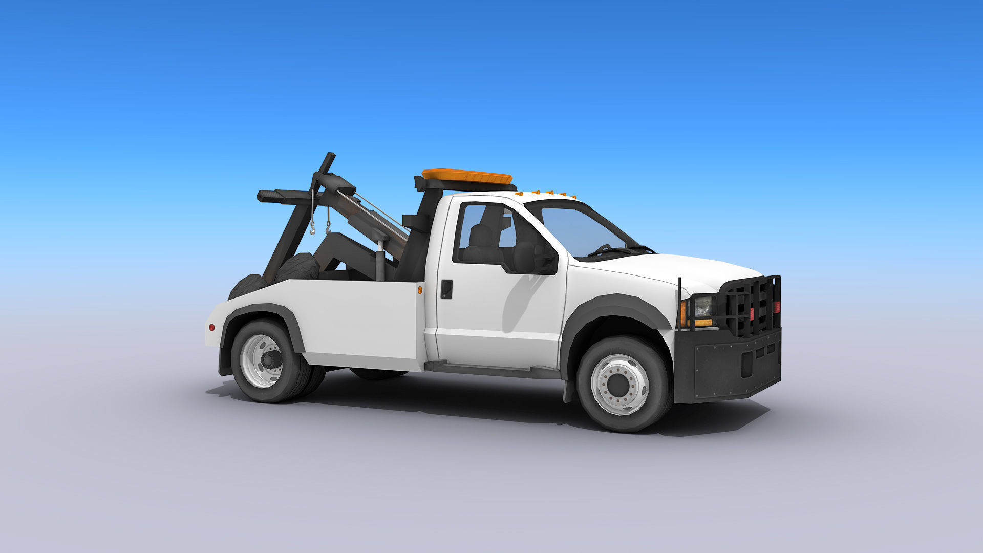 Tow Truck Low-poly 3D model_8