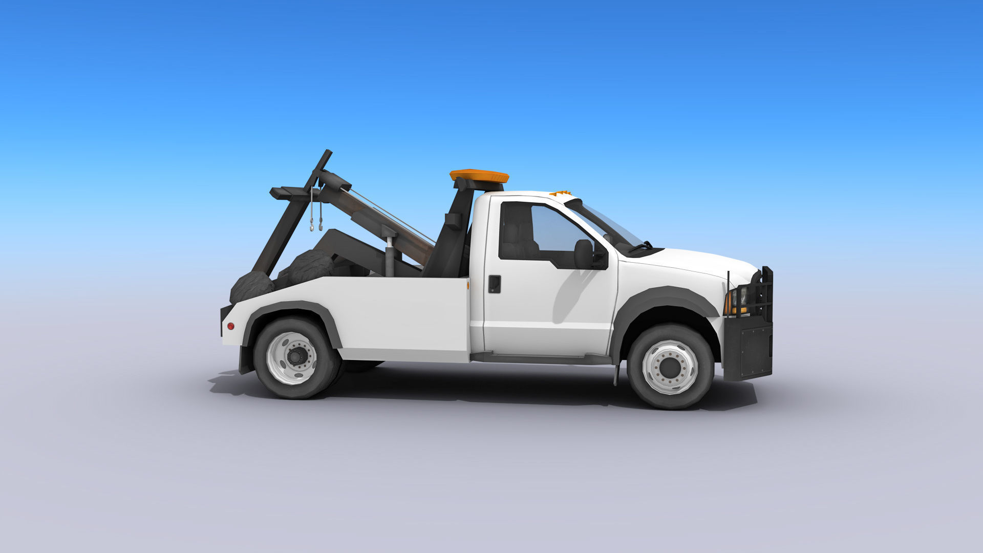 Tow Truck Low-poly 3D model_3