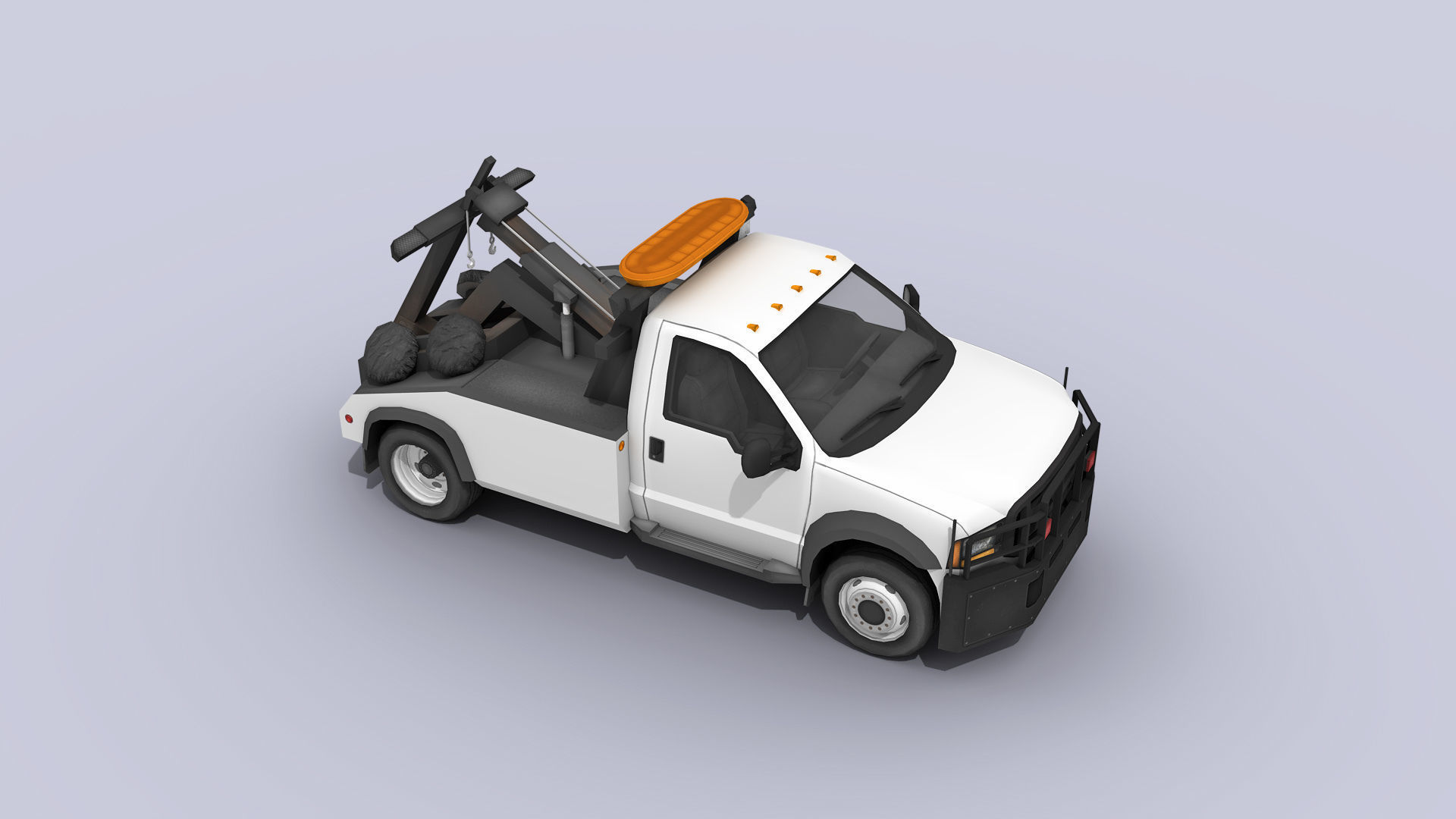 Tow Truck Low-poly 3D model_10