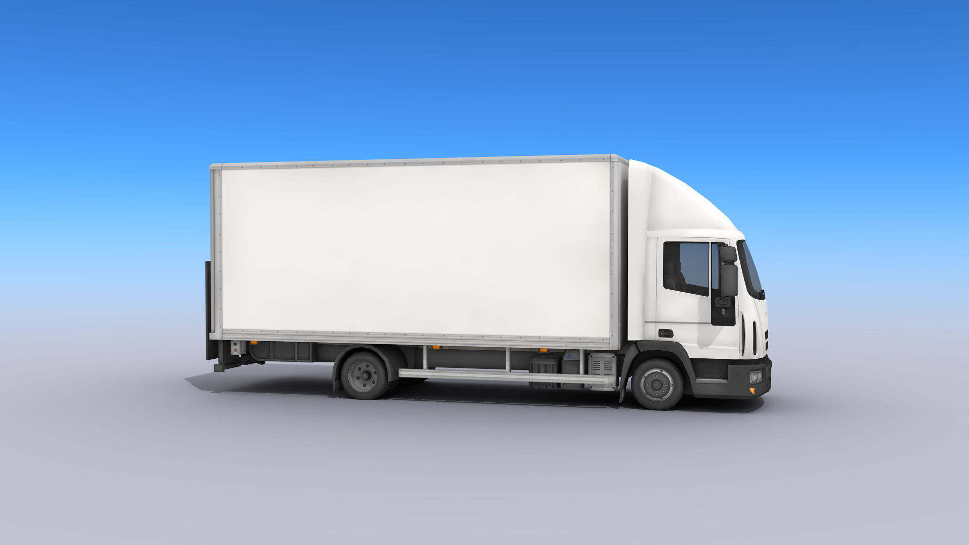 Medium Size Box Truck Low-poly 3D model_2
