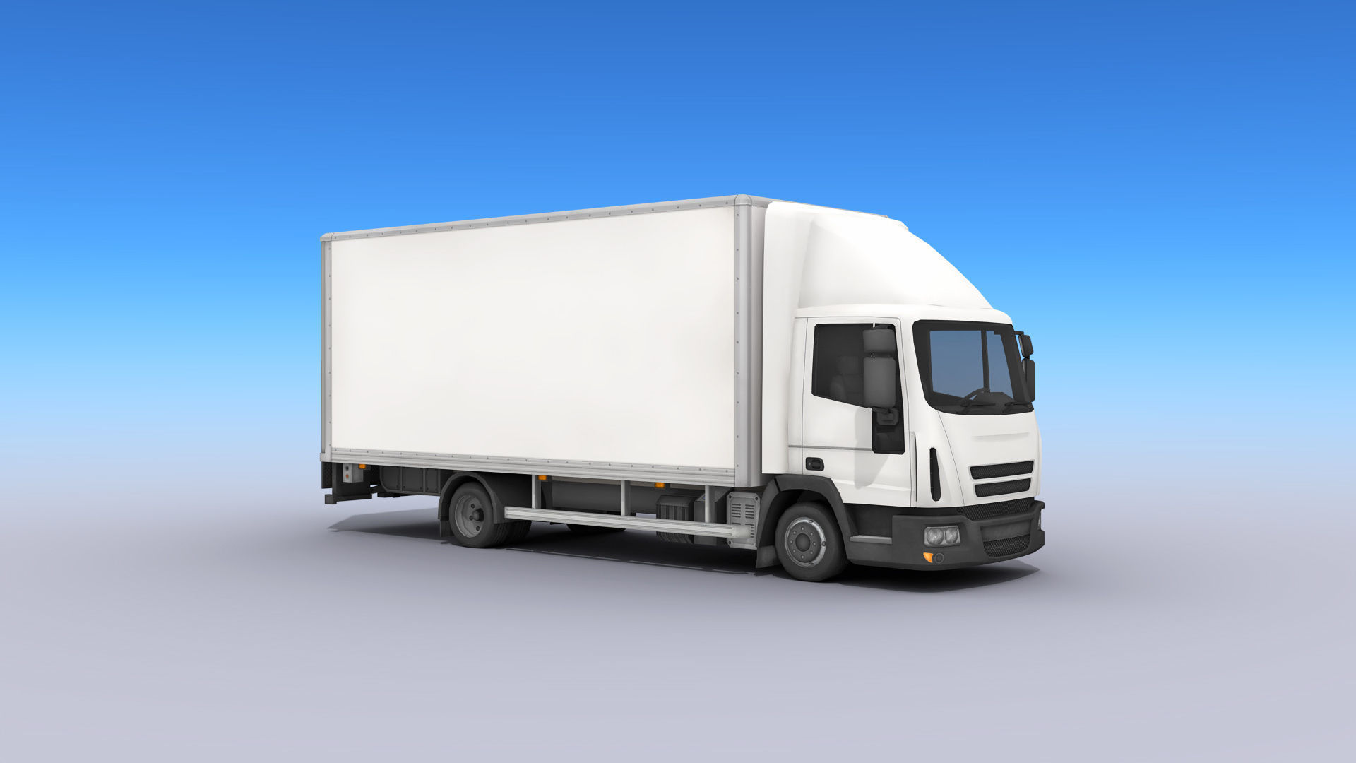 Medium Size Box Truck Low-poly 3D model_6