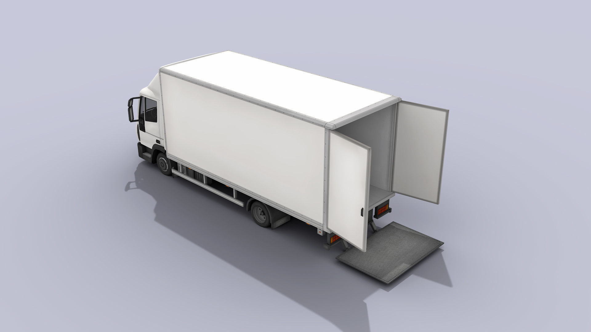 Medium Size Box Truck Low-poly 3D model_5