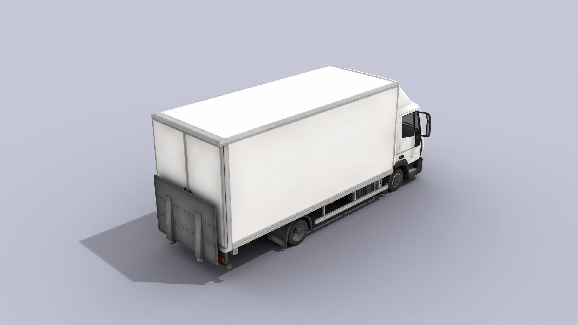 Medium Size Box Truck Low-poly 3D model_11