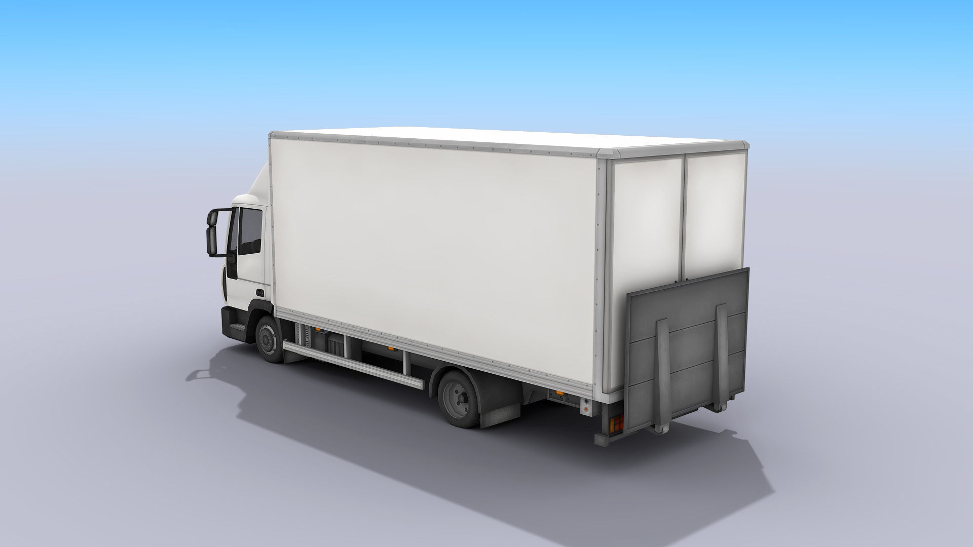 Medium Size Box Truck Low-poly 3D model_12