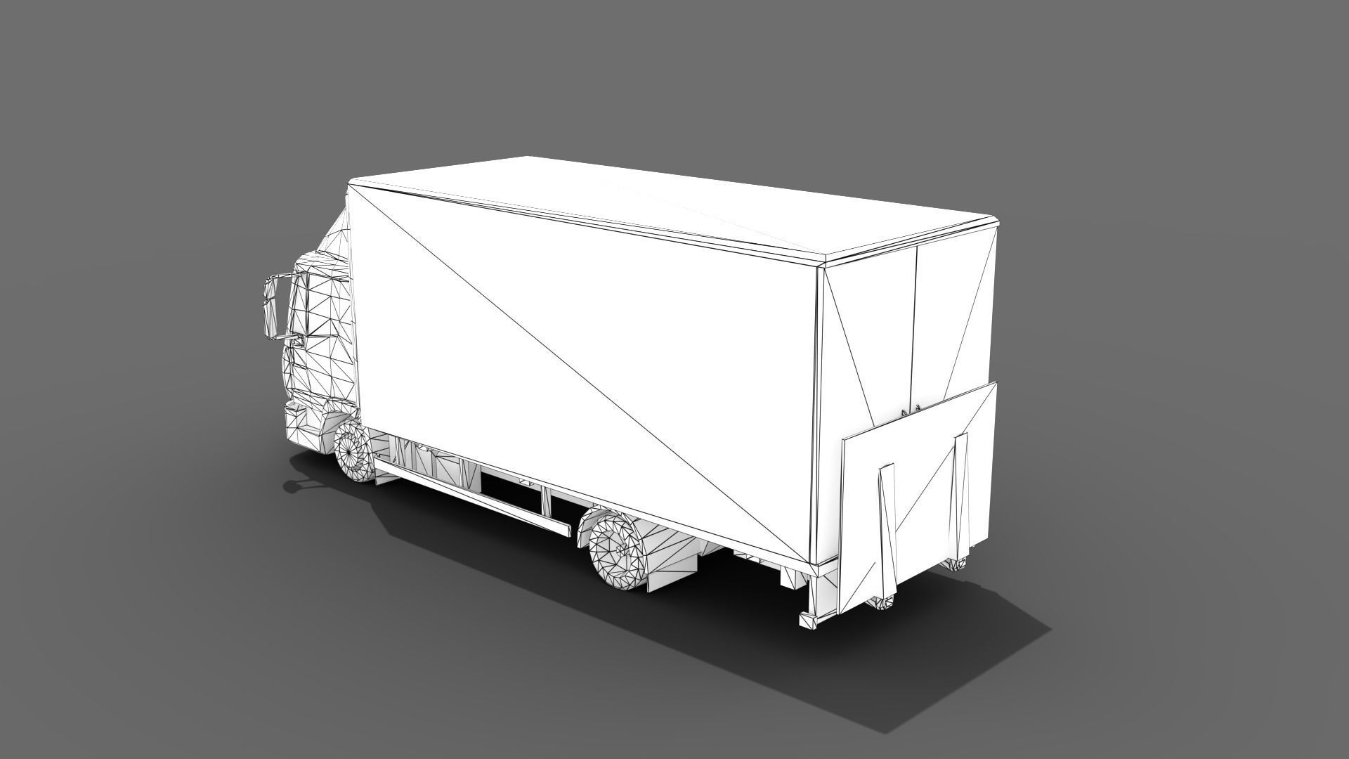 Medium Size Box Truck Low-poly 3D model_15
