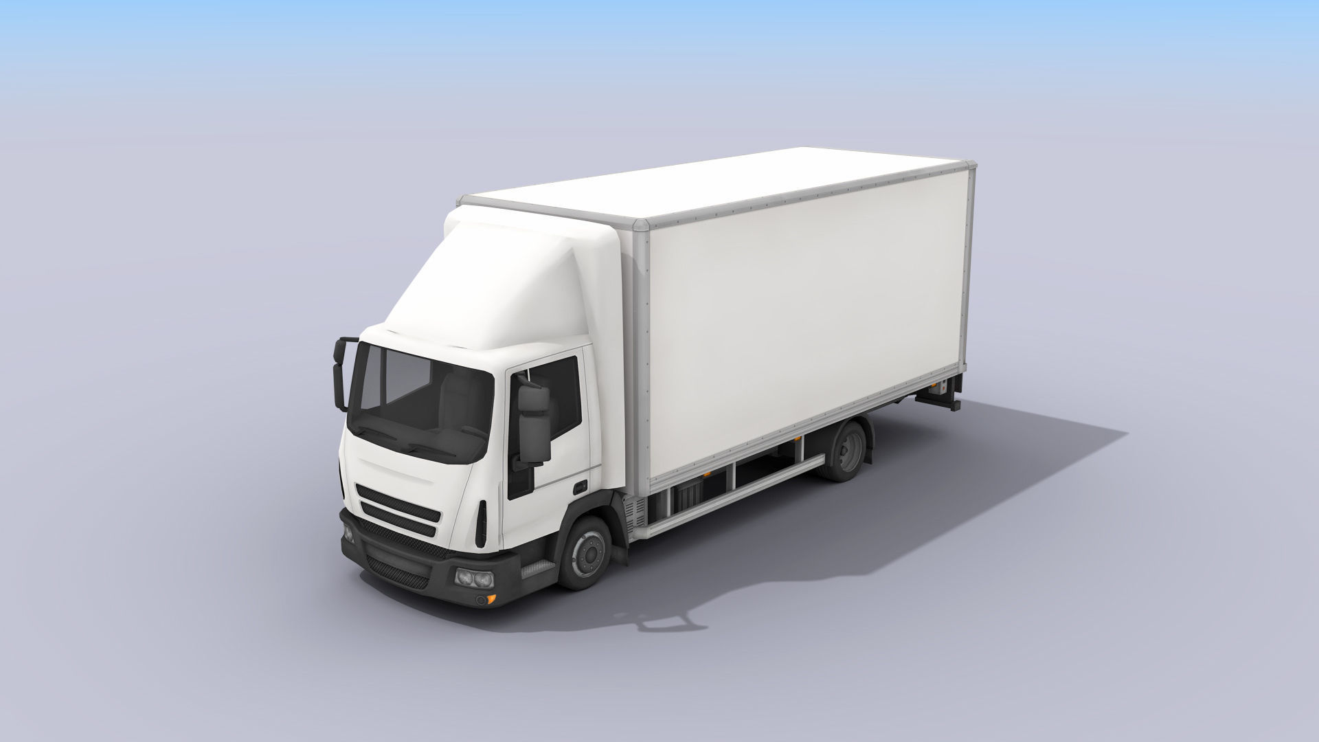 Medium Size Box Truck Low-poly 3D model_10