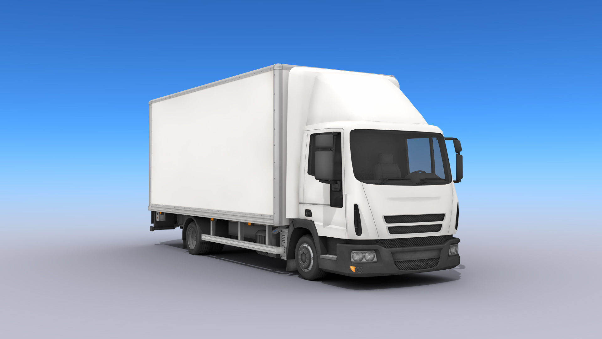 Medium Size Box Truck Low-poly 3D model_1