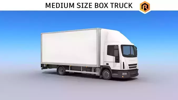 Medium Size Box Truck  Low-poly 3D model