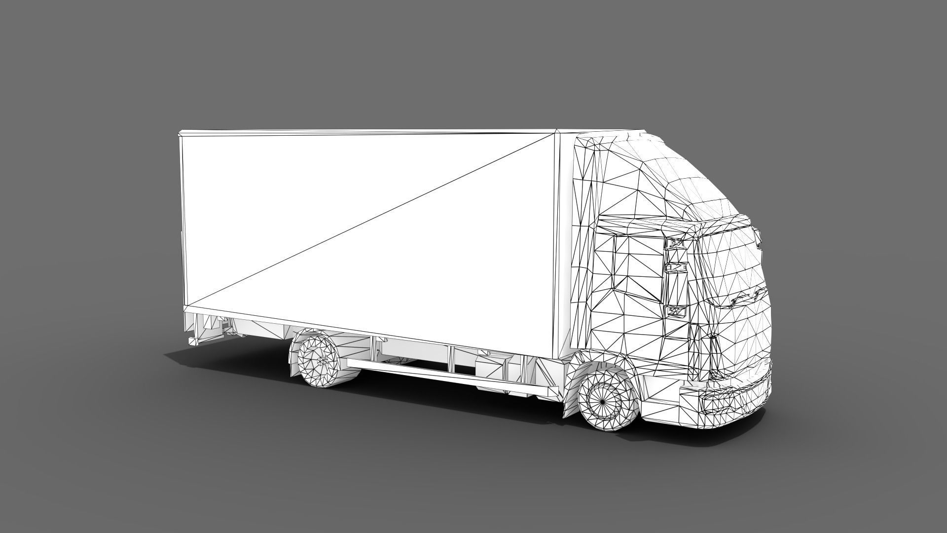 Medium Size Box Truck Low-poly 3D model_14