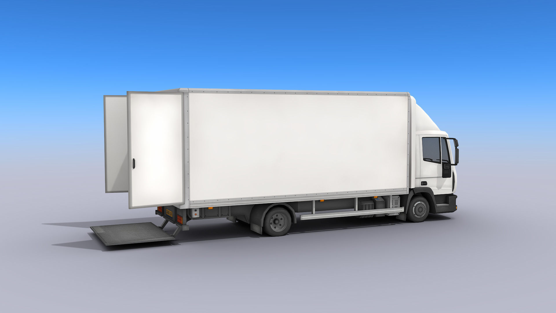 Medium Size Box Truck Low-poly 3D model_4