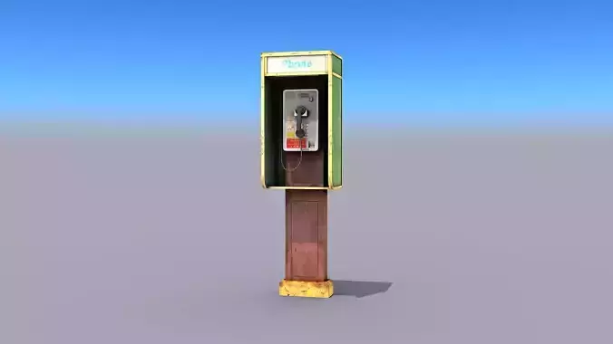 Small Phone Booth Low-poly 3D model