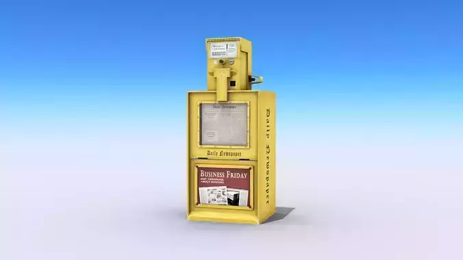 Newspaper Machine Low-poly 3D model