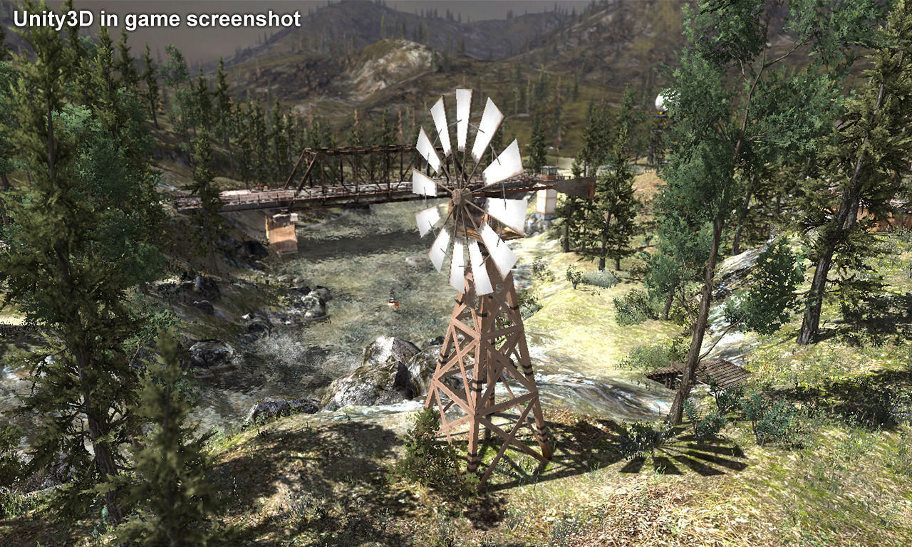 Wooden Windmill Low-poly 3D model_6