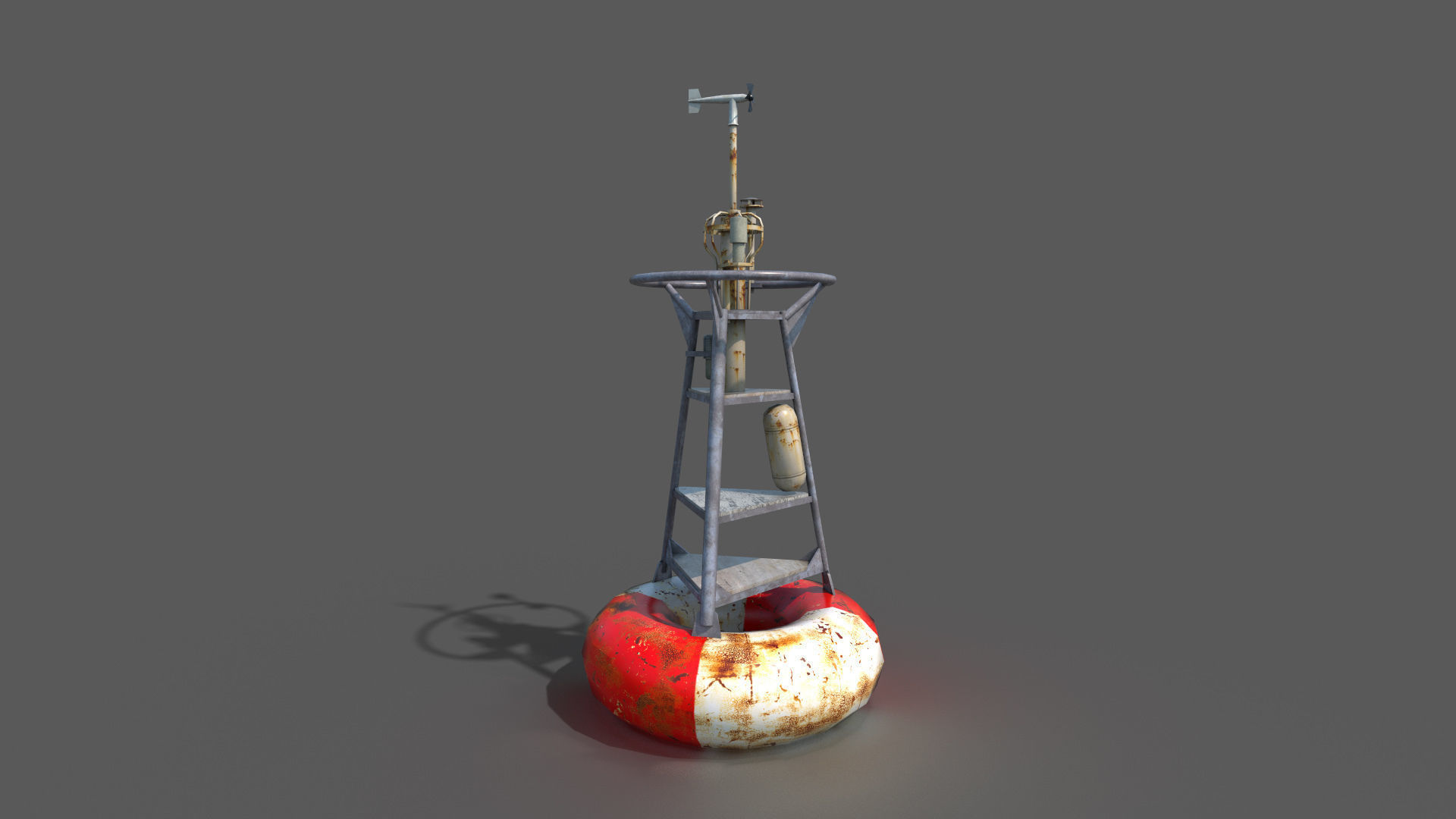 Meteorological Buoy Low-poly 3D model_9