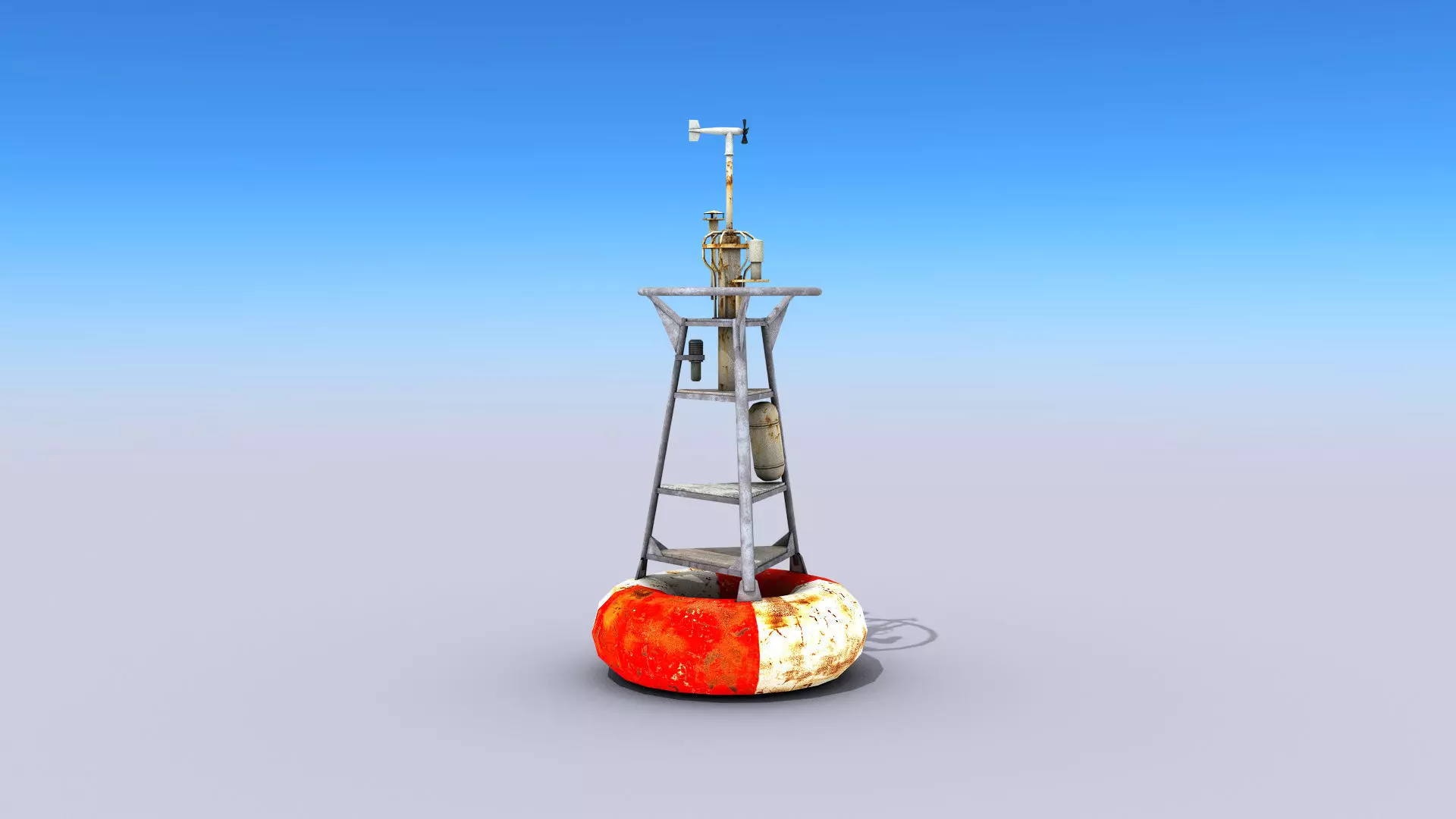 Meteorological Buoy Low-poly 3D model_0
