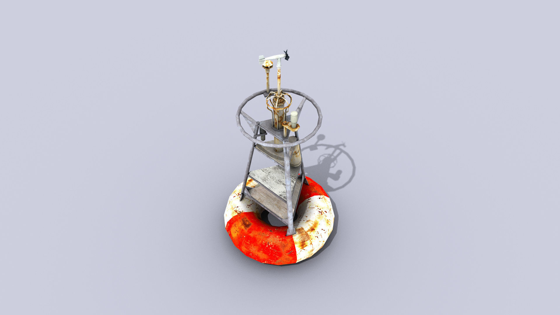 Meteorological Buoy Low-poly 3D model_4