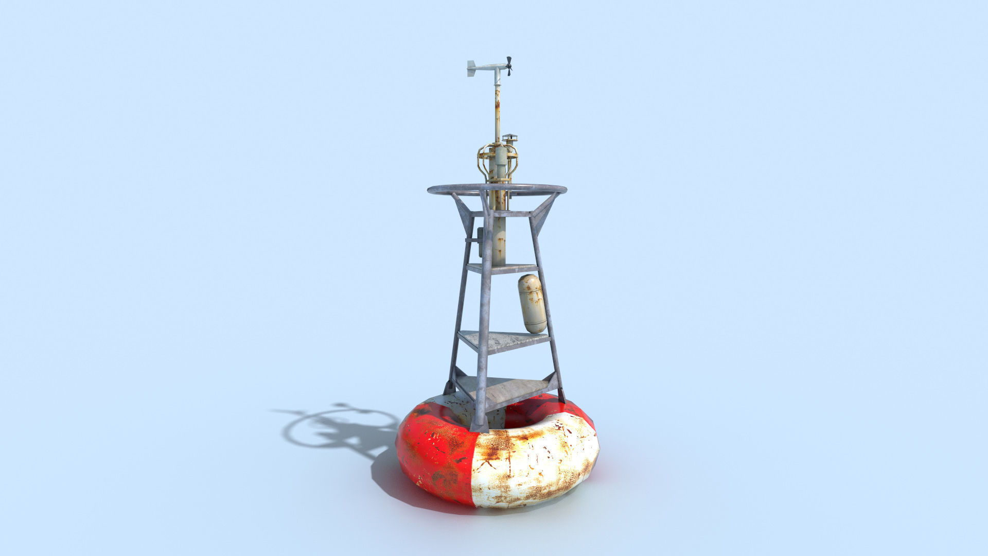 Meteorological Buoy Low-poly 3D model_8