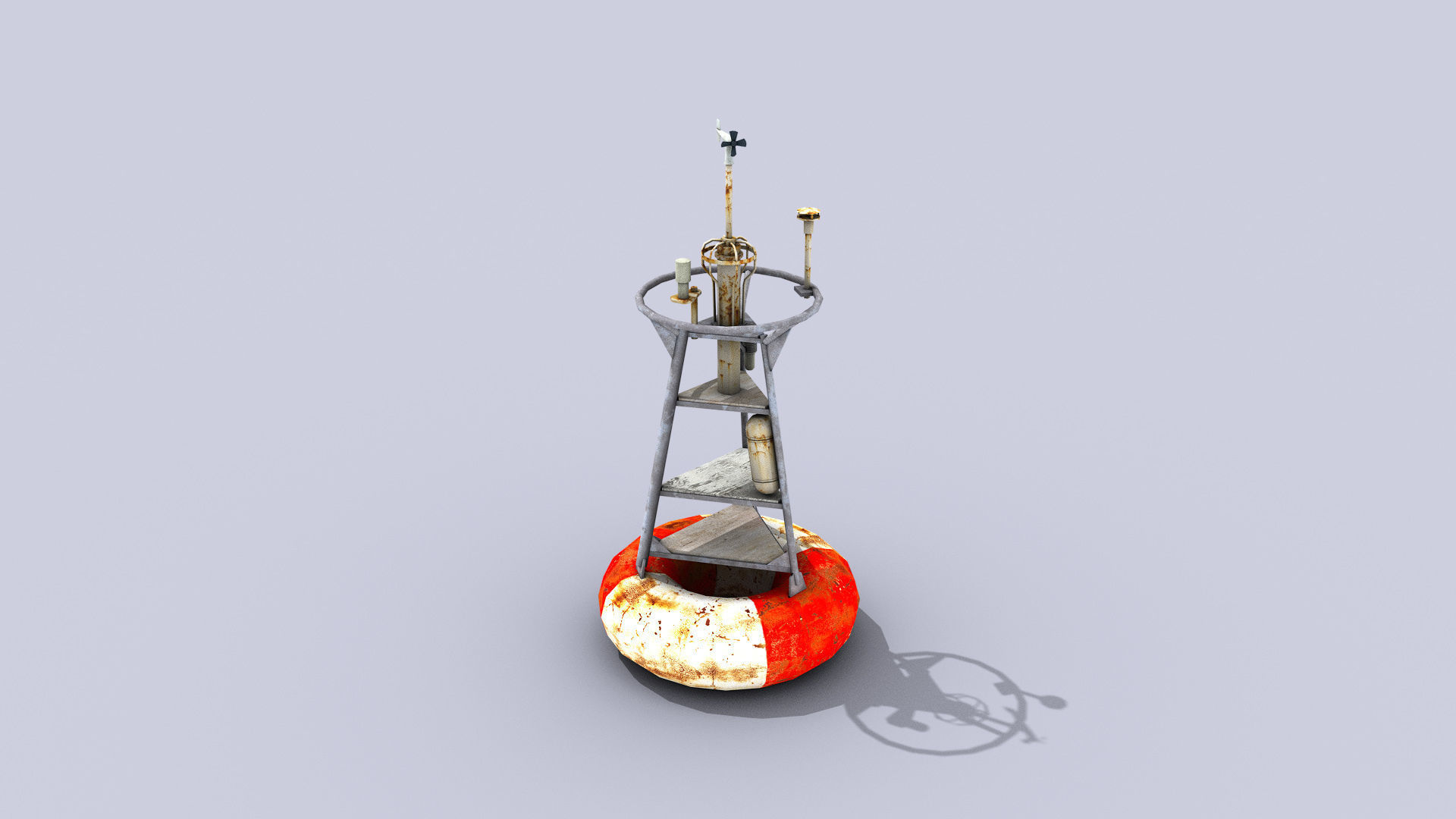 Meteorological Buoy Low-poly 3D model_3