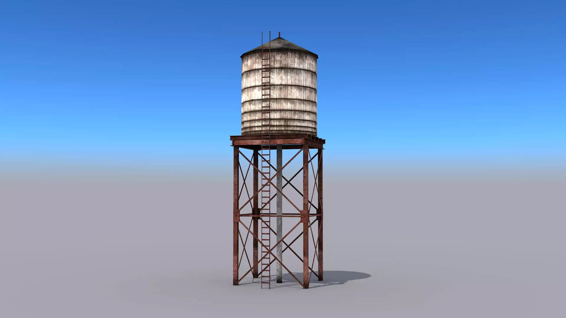 Water Tower Low-poly 3D model_0