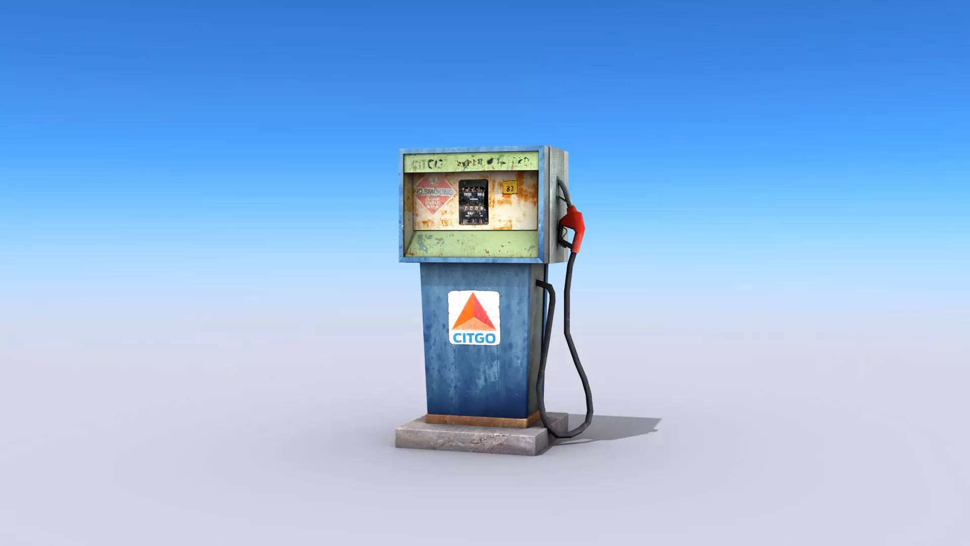 Gas Pump Low-poly 3D model_0