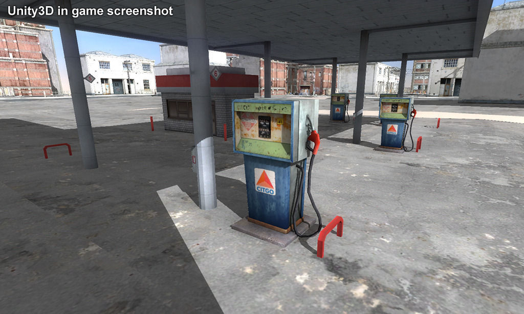Gas Pump Low-poly 3D model_7