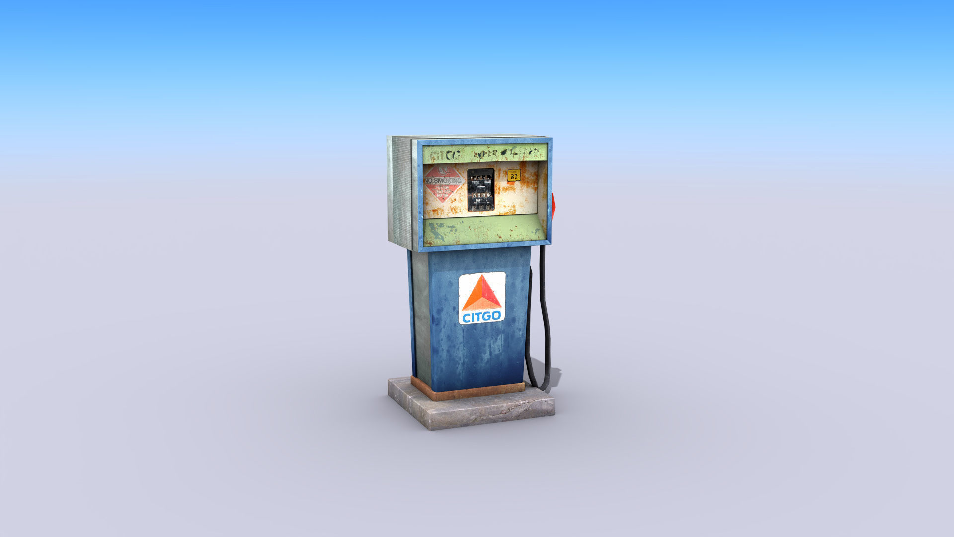 Gas Pump Low-poly 3D model_4