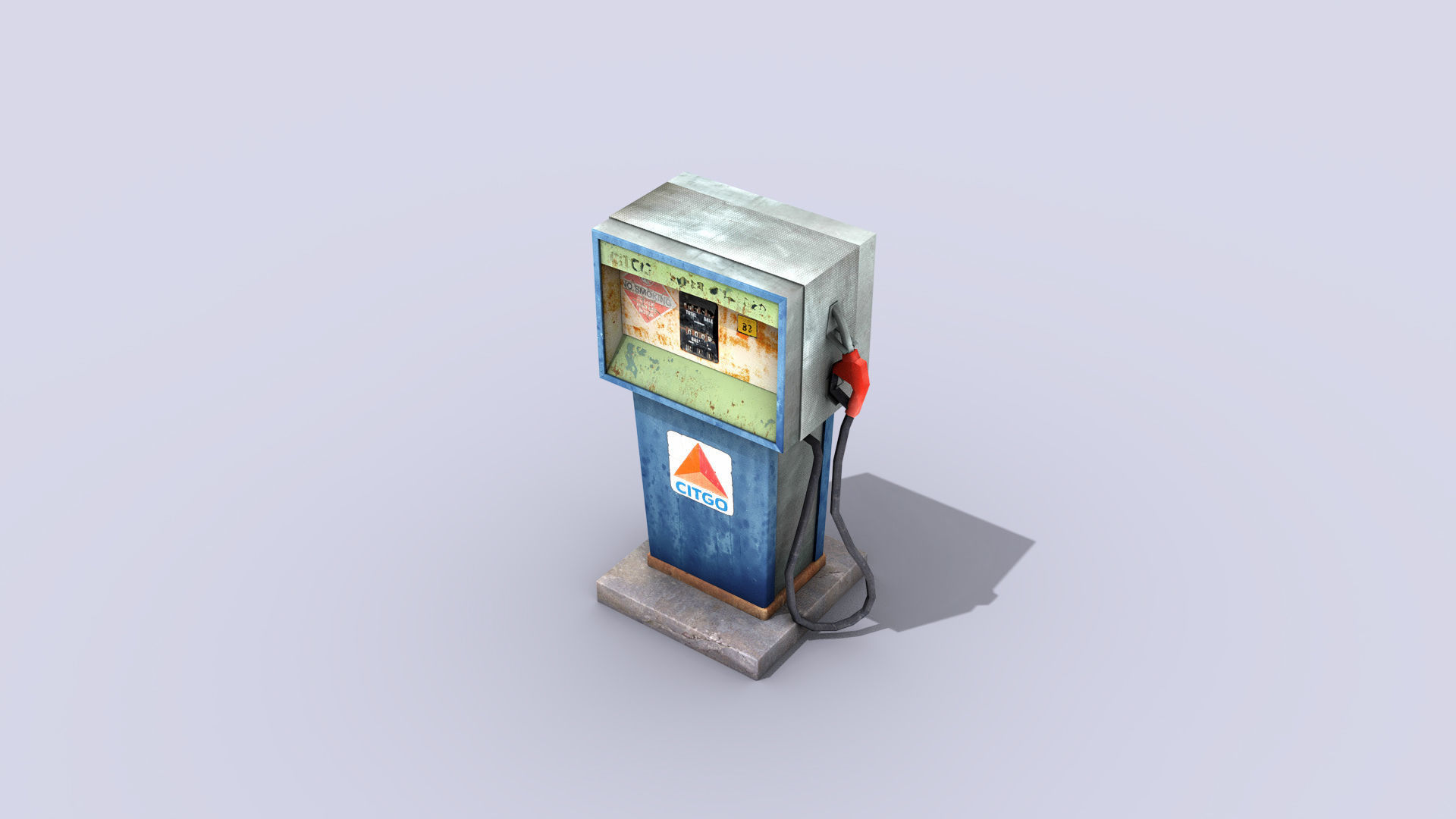 Gas Pump Low-poly 3D model_2