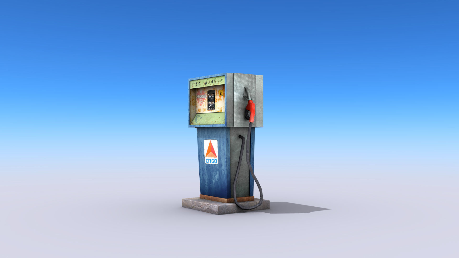 Gas Pump Low-poly 3D model_1