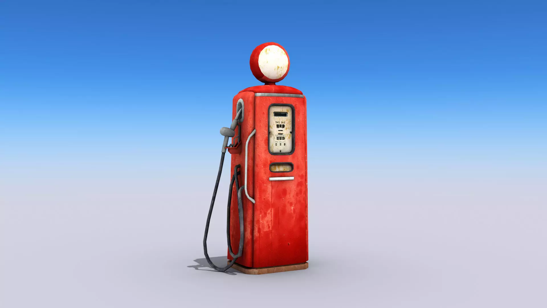 Old Style Gas Pump Low-poly 3D model