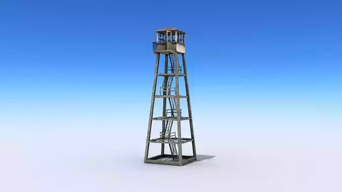 Tall Guard Tower Low-poly 3D model