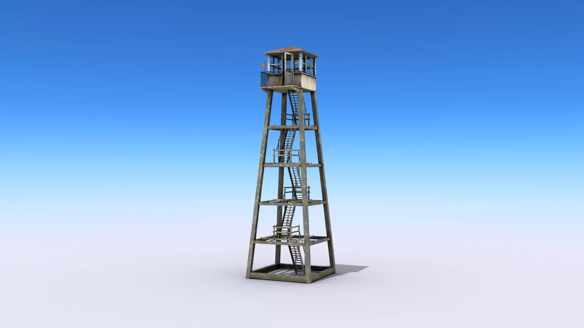 Tall Guard Tower Low-poly 3D model_0