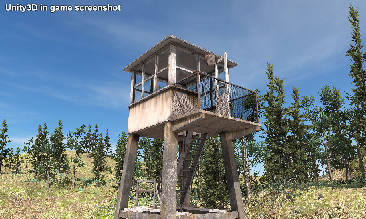 Tall Guard Tower Low-poly 3D model_6