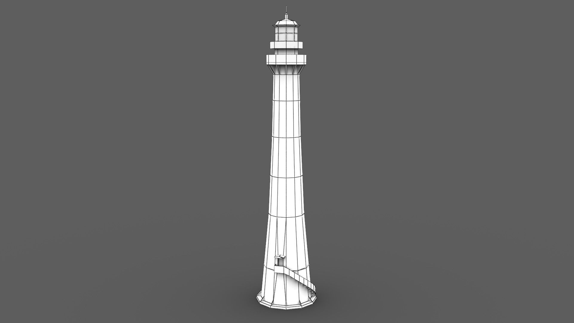 Port Canaveral Lighthouse Low-poly 3D model_6